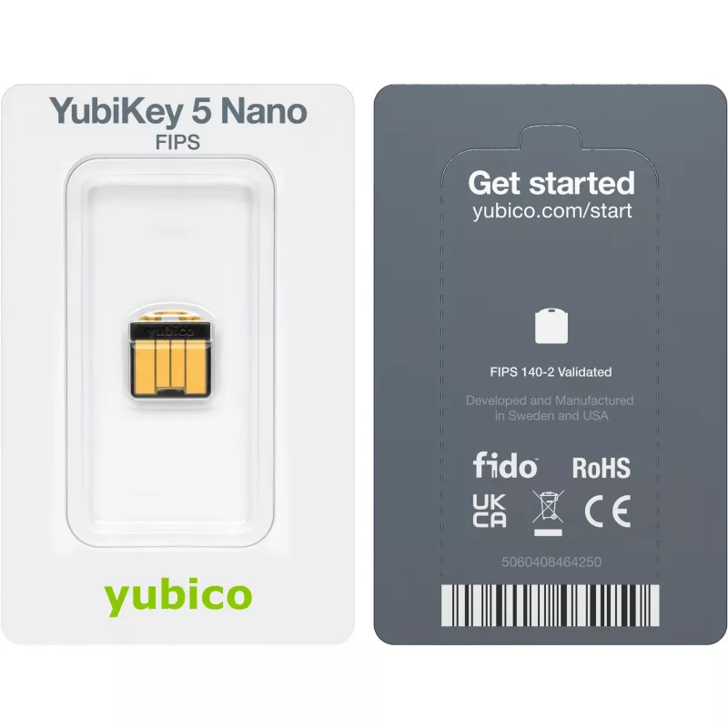 Klucz bezpieczeństwa Yubico YubiKey 5 Nano FIPS USB-A z walidacją NIST