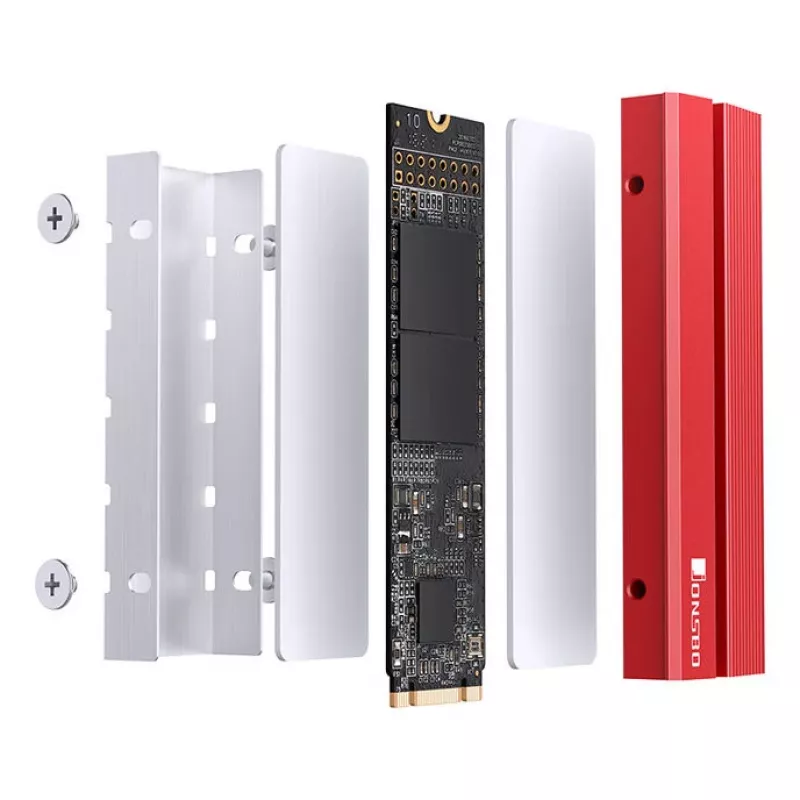 Chłodzenie M.2 SSD Jonsbo M.2-6 czerwony 2280 pasywny radiator dla dysków 2280 NVMe/SATA