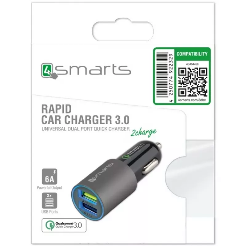Ładowarka samochodowa 4smarts 464458 Czarno-Szara Auto