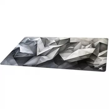 Podkładka pod mysz dla graczy Sharkoon SKILLER SGP40 D17, abstrakcyjny wzór krystaliczny, szaro-biała, 1000 x 500 mm
