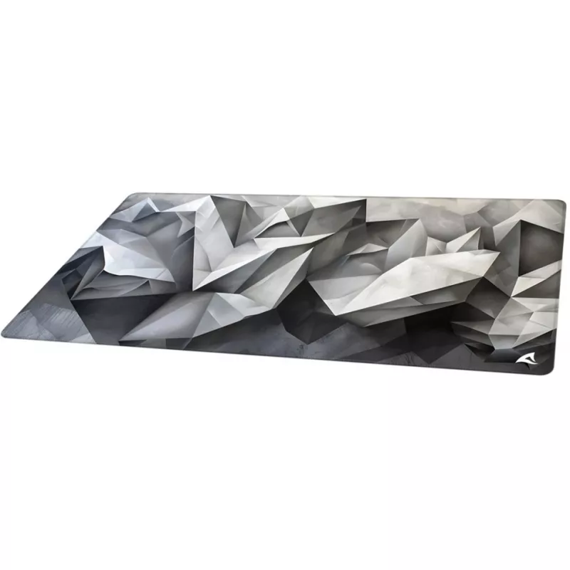 Podkładka pod mysz dla graczy Sharkoon SKILLER SGP40 D17, abstrakcyjny wzór krystaliczny, szaro-biała, 1000 x 500 mm