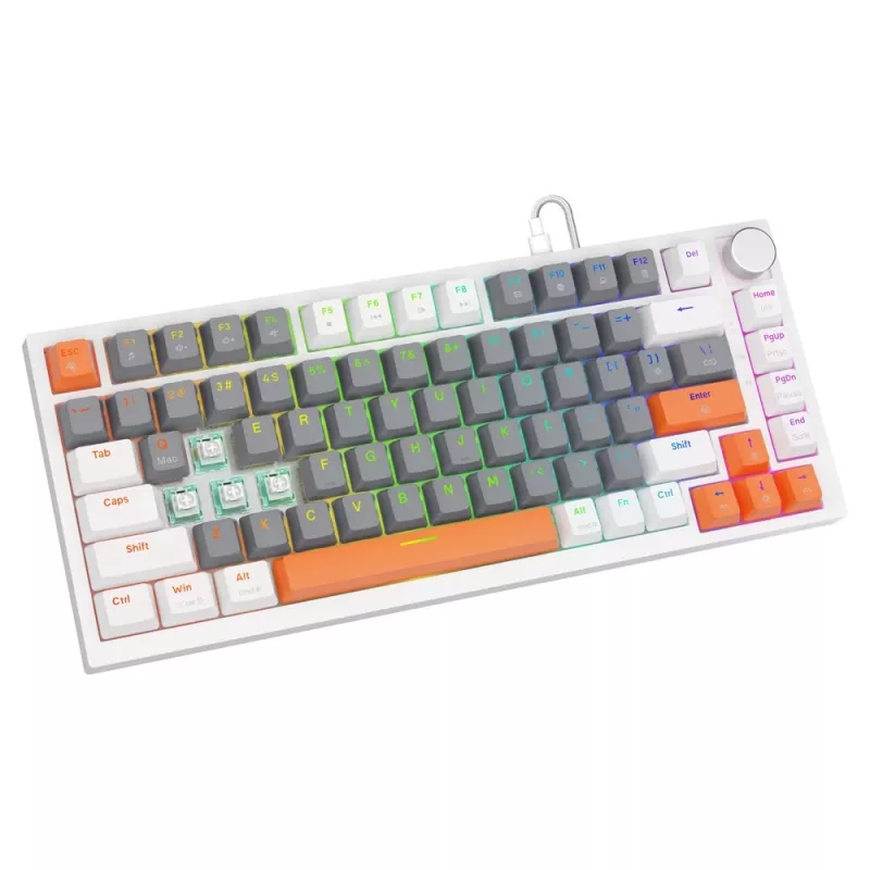 Klawiatura gamingowa Savio ASTRAL WHITE JADE 3 KOLORY USB QWERTY US International