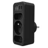 Rozgałęźnik zasilania MACLEAN MCE248 F/B — 3 gniazda AC (1x16A, 2x6A) i 4 porty USB (2xUSB‑A, 2xUSB‑C PD 20W), wtyczka EU, czarny