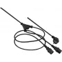 Kabel rozgałęźny zasilania helos 262674 — 2,0 m, 2× IEC C13 na 1× IEC C14, czarny