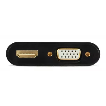 Adapter HDMI do VGA GEMBIRD A-HDMIM-HDMIFVGAF-01, wtyk HDMI, wyjście VGA, 0,15 m, czarny