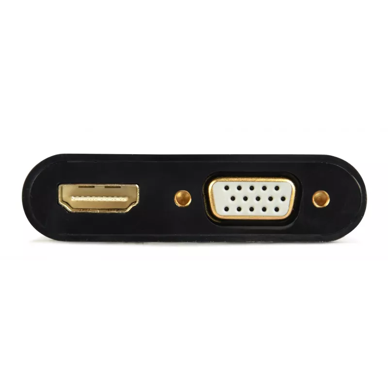 Adapter HDMI do VGA GEMBIRD A-HDMIM-HDMIFVGAF-01, wtyk HDMI, wyjście VGA, 0,15 m, czarny