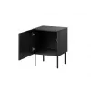 Nightstand Cama Meble SIENA set of 2, 44.5×40×59 cm, Czarny matt, MDF and particle board