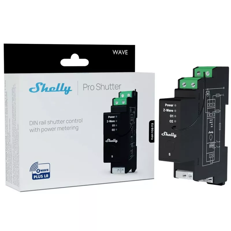Inteligentny sterownik na szynę DIN Z-Wave SHELLY Wave Pro Shutter LR