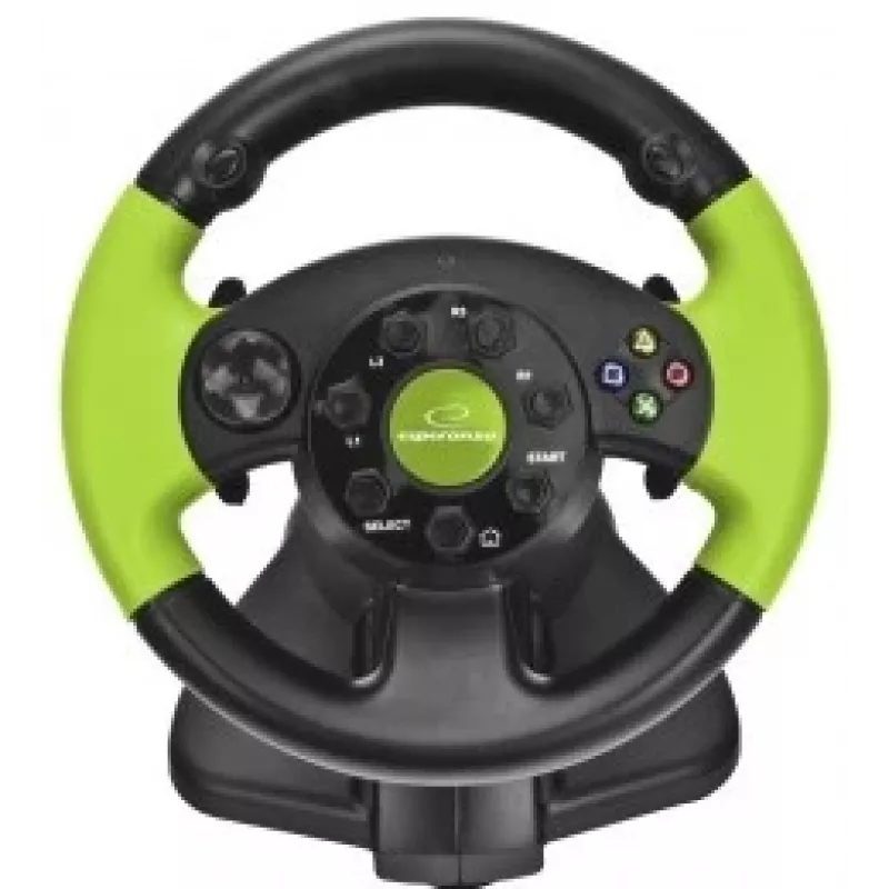 Przewodowy kontroler do gier ESPERANZA EG104 do PlayStation 3 i Xbox 360, czarno-zielony