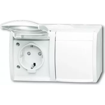 BUSCH JAEGER 2084-0-0723 - CEE 7/3 - 2P+E - biały - IP44 - 250 V - 16 A