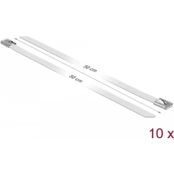 Opaska kablowa DeLOCK 18824 stal biała 500mm 10 szt.