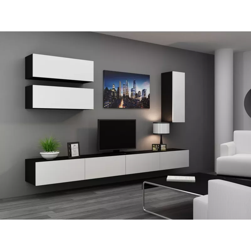 Cama Szafka VIGO 90 pełna 90/35/32 czarny/biały połysk