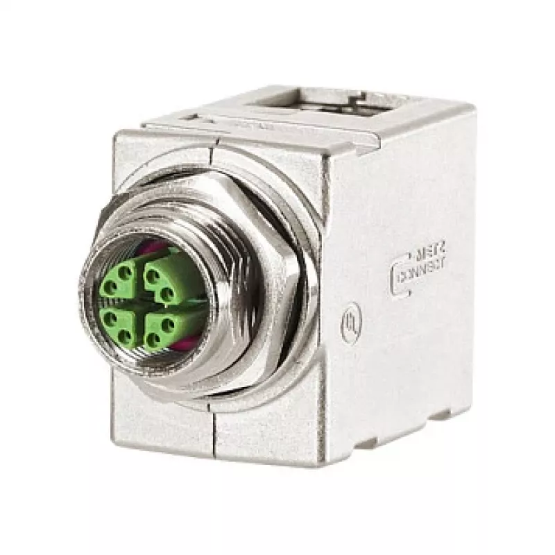 METZ CONNECT - Netzwerkanschluss - 8-polig M12 (S) gewinkelt zu RJ-45 (W) - abgeschirmt - CAT 6a - IEEE 802,3an - metallähnlich (MWN911A415)