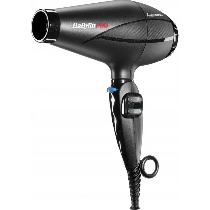 Suszarka do włosów BaByliss PRO Levante 2100 W, silnik AC, jonizacja, 2 temperatury/2 prędkości, czarna