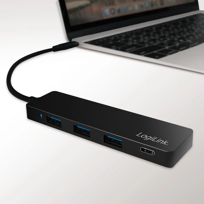 LogiLink UA0311 USB-C 3.2 Gen 2 Wieloportowy hub 4 porty Czarny