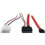 Inter-Tech - Adapter SATA - Slimline SATA na wewnętrzny zasilacz, 4-pin, SATA - 15 cm - Czerwony (88885323)