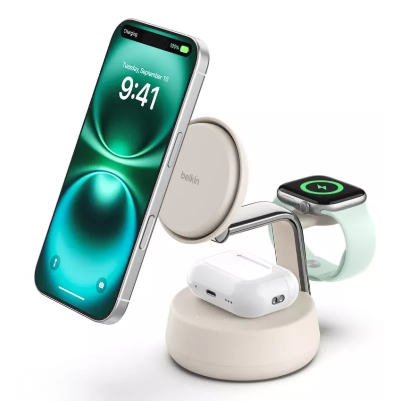 Bezprzewodowa ładowarka USB Belkin Qi2 WIZ040KQSD — 25 W, zasilanie USB, kabel 1,5 m, biała, do smartfonów, smartwatchy, słuchawek, opasek fitness