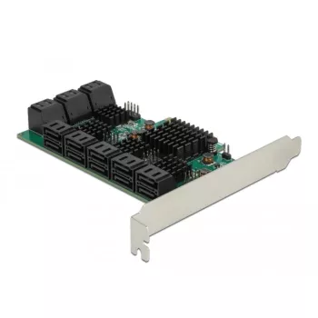Karta DeLOCK 16 portów SATA PCI Express x4 6 Gbit/s zielono-szara