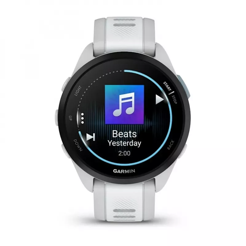 Smartwatch GARMIN Forerunner 165 Music — GPS, 1.2 cal AMOLED, koperta 43 mm, bateria do 11 dni, 5 ATM, 4 GB, Szary