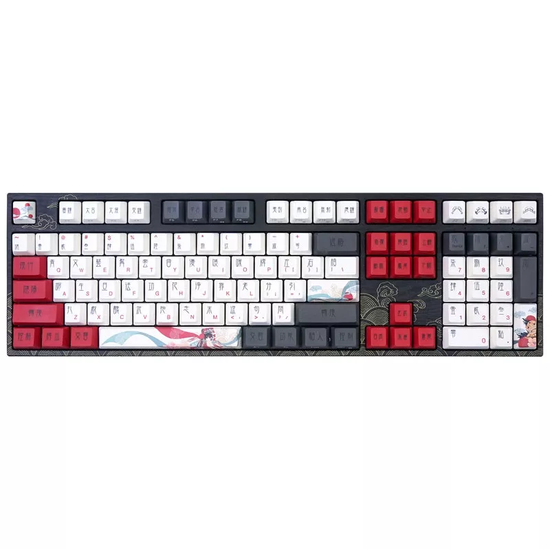 Klawiatura mechaniczna dla graczy Triton Varmilo VEA108 Beijing Opera, przełączniki MX Brown, białe podświetlenie LED, układ US
