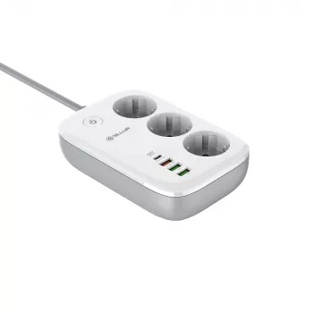 Listwa zasilająca Tellur TLL331521 Smart WiFi z 3 gniazdami, PD 30W, QC 18W