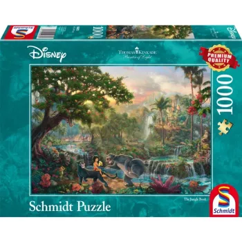 Schmidt Spiele 59473 Thomas Kinkade: Disney Księga dżungli puzzle, 1000 elementów, 69,3 x 49,3 cm