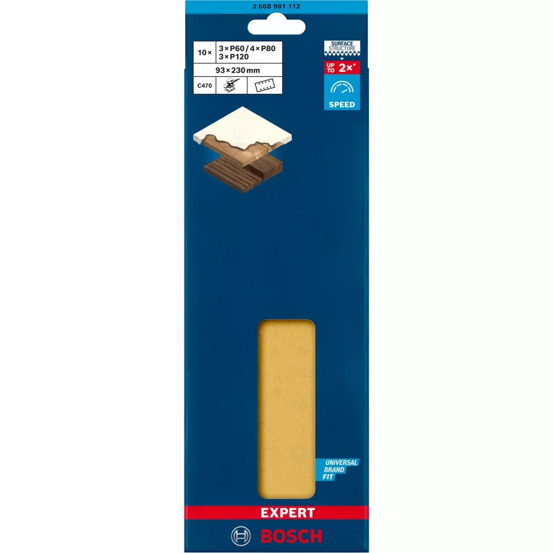 Arkusz ścierny Bosch EXPERT 2608901112 93x230 mm – zestaw 10 szt.