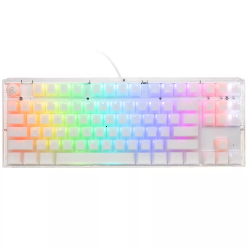 Ducky One 3 Aura White TKL Gaming Tastatur RGB LED - Kailh Jellyfish Y US - Weiße Gaming-Tastatur im TKL-Formfaktor - US-Tastenlayout - Hot-Swap-fähig