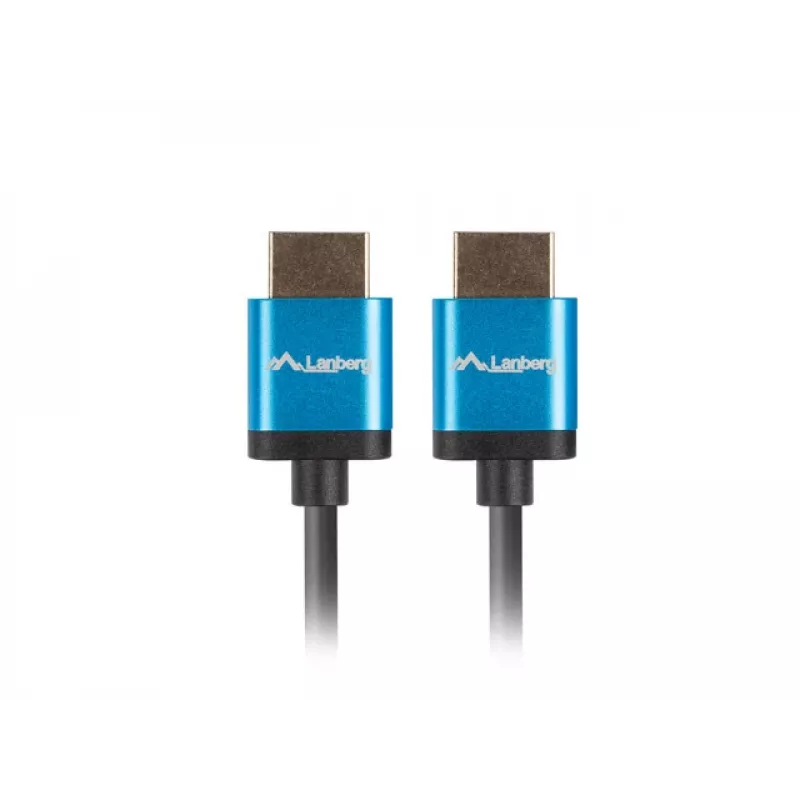 Kabel HDMI LANBERG CA-HDMI-22CU-0018-BK 1,8 m — HDMI typu A do A, HDMI 2.0, 18 Gbit/s, ARC, pozłacane złącza
