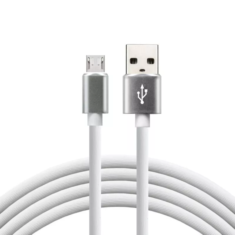 kabel USB everActive 1m - Biały, silikonowy, szybkie ładowanie, 2,4A - CBS-1MW