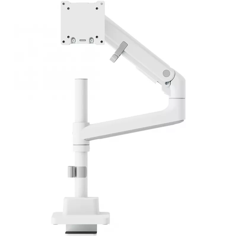 Uchwyt do monitora DIGITUS Single, zacisk, maks. 57 cali, udźwig 27 kg, VESA 75x75–100x100, biały
