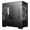PC Midi Tower DeepCool CG380 3F — czarny, 235×437×451 mm, obsługuje wentylatory boczne 2x120 mm + tylny 1x120 mm, zasilacz na dole, dyski twarde 2,5 cala/3,5 cala