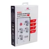 Listwa zasilająca MACLEAN MCE392 W — 4 gniazda F, 3×USB A, 110–240V, maks. 2.1A, 2500W, kabel 1,5 m, biała
