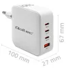Ładowarka QOLTEC 51828 140W GaN 3×USB‑C PD + 1×USB‑A QC 3.0 – wieloportowa szybka ładowarka