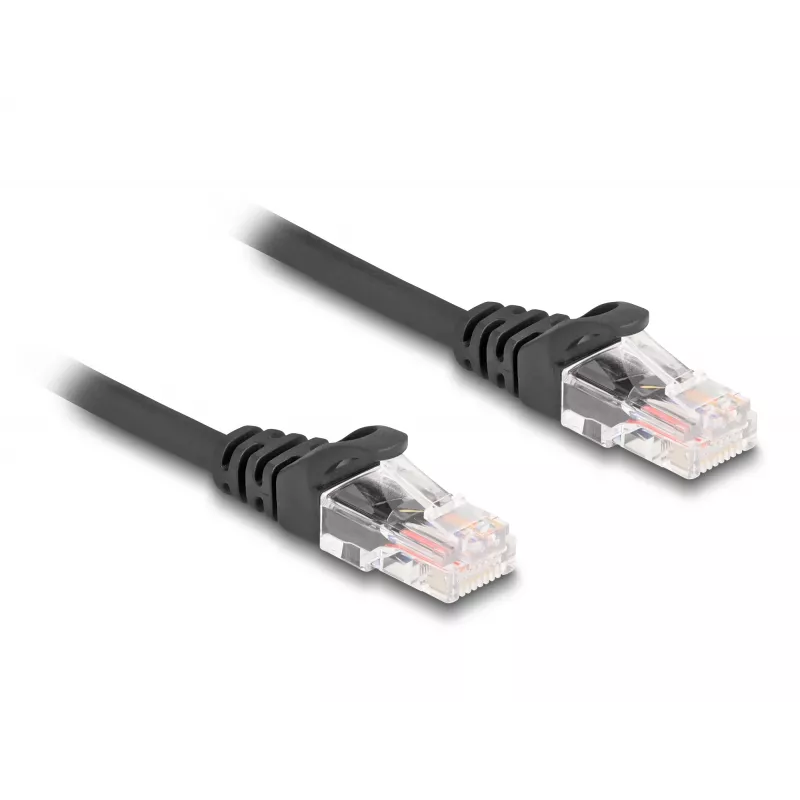 Kabel sieciowy DeLOCK RJ45 zwijany wtyk męski do wtyku męskiego kat.5e 2 m czarny