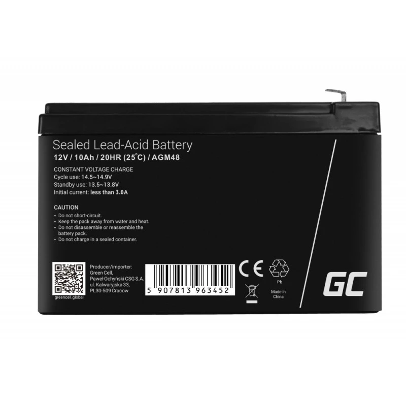 Bateria UPS zielony Cell AGM48, kwasowo-ołowiowa (VRLA) 12 V 10 Ah
