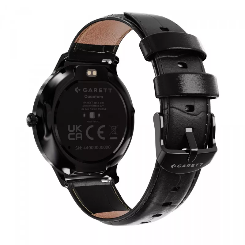 Smartwatch Garett Quantum — czarna stal nierdzewna
