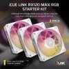 Wentylator Corsair iCUE LINK RX120 MAX RGB 12 cm biały 3 szt. 400-2000 RPM
