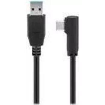 Goobay USB-C™ do USB A 3.0 Kabel 90°, czarny, 1 m - Wtyk USB 3.0 (Typ A) > Wtyk USB‑C™ (66501)