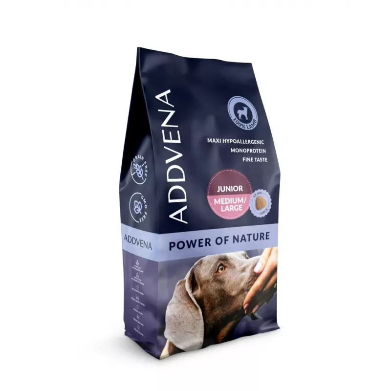 ADDVENA Power of Nature Junior Medium/Large Lamb - sucha karma dla psów - 10kg