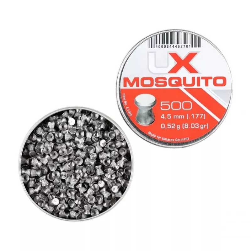 Śrut Umarex Mosquito płaski 4,5 mm, 0,52 g, 500 szt., diabolo płaski, srebrny