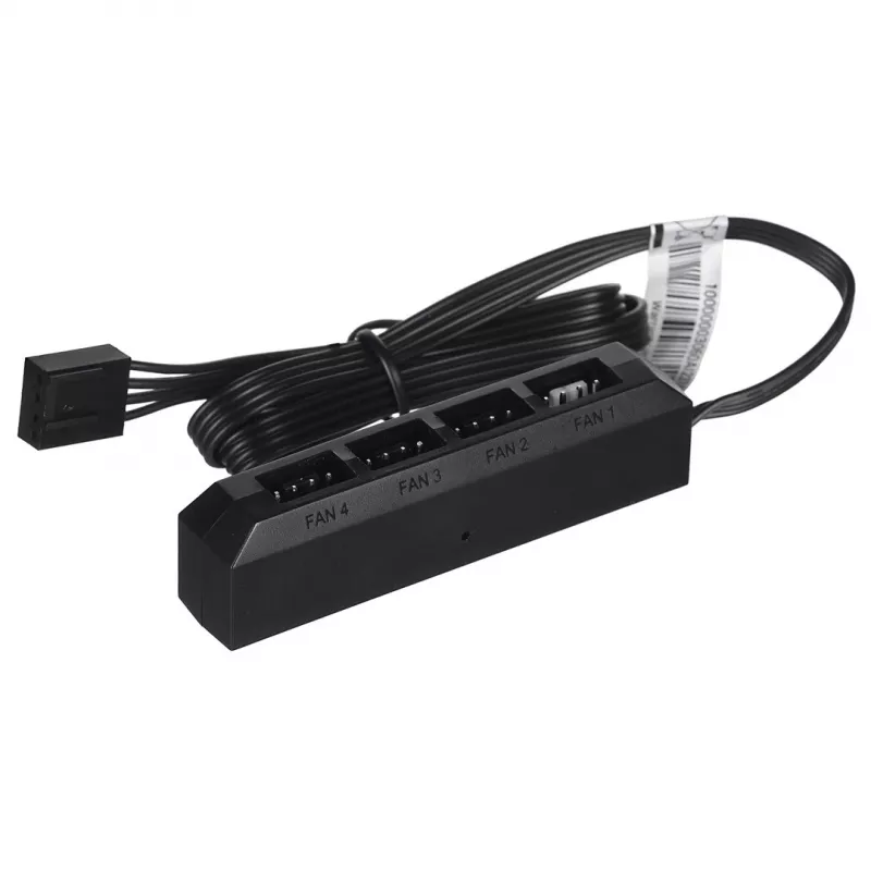 Koncentrator wentylatorów DeepCool FH-04 — 20-pin ATX na 4× 3-pin Molex, przewód 0,55 m, czarny