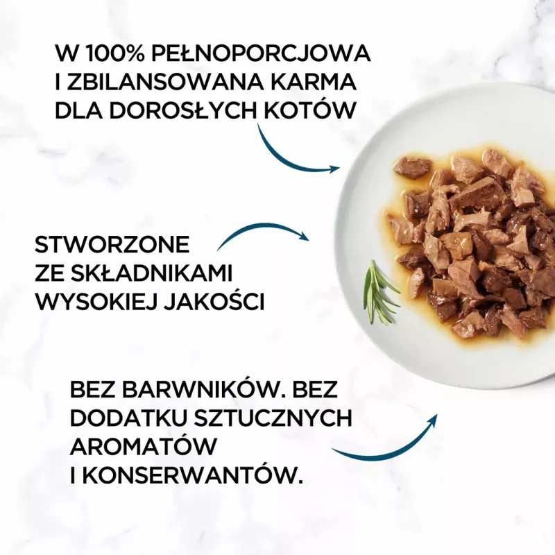 Mokra karma dla kota Gourmet Perle Adult 4 x 85 g - Królik, wilgotna, białko 12,5%, tłuszcz 2,5%