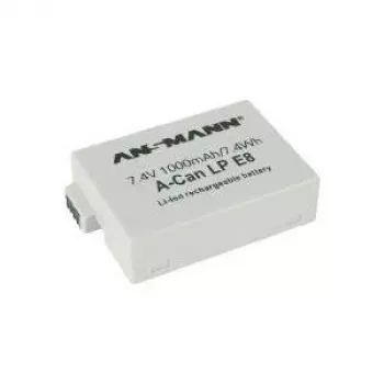 Ansmann A-Can LP-E8 - Bateria do aparatu Li-Ion 1000 mAh - do Canon EOS 550, 600, 650, 700, Kiss X4, Kiss X5, Rebel T2i, Rebel T3i, Rebel T4i, Rebel T5i