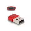 Delock - Adapter USB - USB (M) na 24-pin USB-C (F) - USB2.0 3 A - Czerwony (60050)