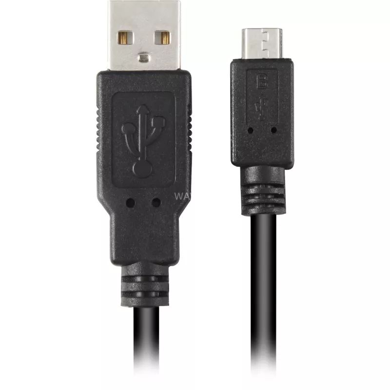Kabel USB 2.0, wtyk USB-A > wtyk Micro-USB (czarny, 3,0 metra)