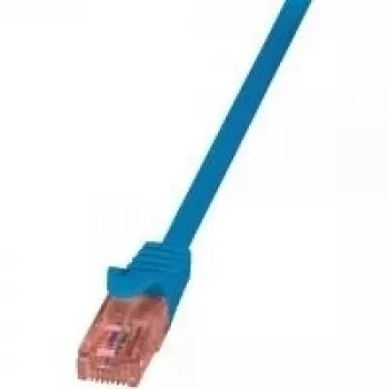 Logilink RJ45 kabel sieciowy CAT 6 U/UTP [1x wtyk RJ45 - 1x wtyk RJ45] 2 m niebieski, trudnopalny (CQ2056U)