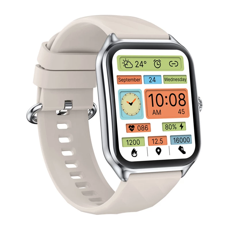 Smartwatch Zeblaze GTS 4 — 1,94 cala (4,93 cm) AMOLED 466×466 px, ekran dotykowy, Wi‑Fi, metalowa obudowa, silikonowy pasek (biały)