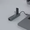 SAVIO USB-A hub z RJ-45 Gigabit Ethernet AK-57 — 3× USB-A + RJ-45, USB 3.2 Gen 1 Micro‑B host, 5 Gbit/s, 4 porty, szary