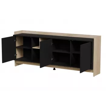 Cama PORTO 3D komoda 190x38x77 dąb/czarny